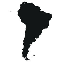 Ameryka Południowa, kształt kontynentu.  - obrazy, fototapety, plakaty