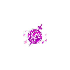 disco ball logo and spindle