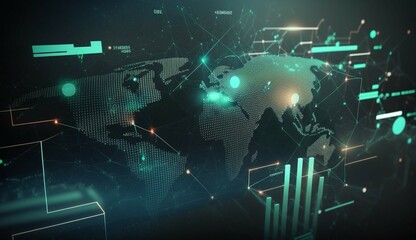 Business and economic growth on global business networ.Generative AI