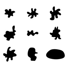 Fototapeta premium Set of abstract organic shapes. Funny spots on a transparent background. black and white icons for web