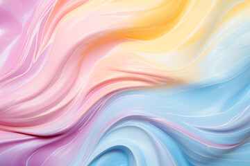 Cosmetic smear cream texture on pastel background. Generative AI	
 - obrazy, fototapety, plakaty