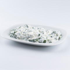 purslane salad with garlic and yoghurt
