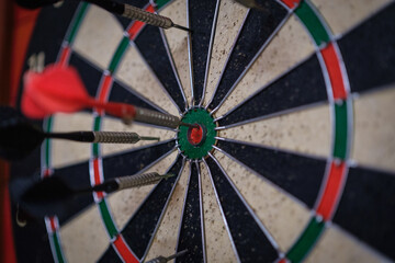 dart on target in the center