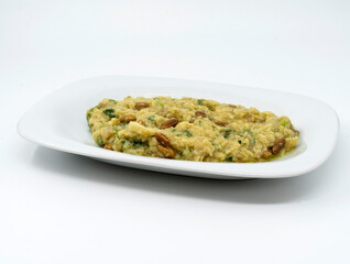 roasted eggplant salad with pistachios