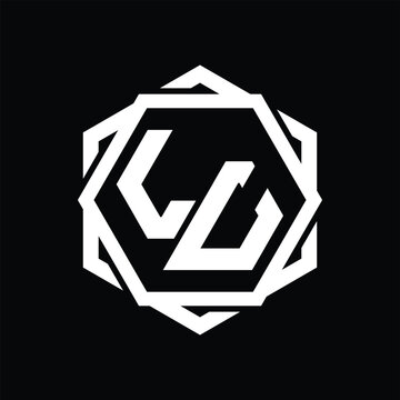 recommend clip art: LU Logo monogram hexagon shape with geometric abstract outline design template