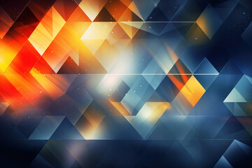 Trendy abstract backdrop, glowing rhombuses flat background