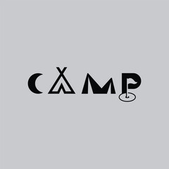 camp logo line art design