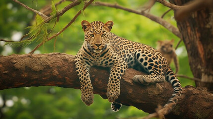 leopard (Panthera pardus). AI generative
