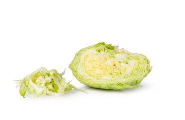 Cabbage slices isolated on a white background