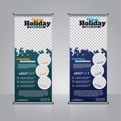 Roll up banner layout design for travelling 