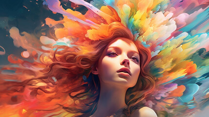 Fototapeta premium Unleashing Your Creativity: Exploring the Vibrant World of Digital Colorful Paints. Generative AI