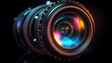 Video camera lens. Generative AI