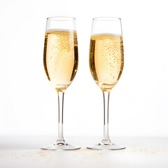 Toasting with a glass of luxurious champagne, party, christmas, celebration, new year, happiness, family, blink, glitter, background, design, concept