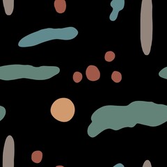 Sea lake flat black abstract seamless pattern