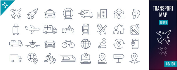 Best collection transport line icons. Security, backup, data, server