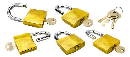 Unlocked padlock with the key