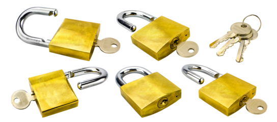 Unlocked padlock with the key