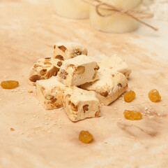 turkish dessert rahat lokum with nuts