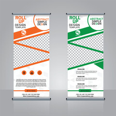 Vertical roll up banner layout with abstract design 