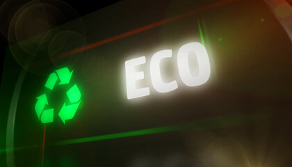 Recycling symbol light flashing on digital display