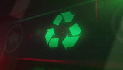 Recycling symbol light flashing on digital display