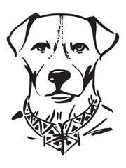 Dog. Animal silhouette. Line drawing of a dog's head. Pet