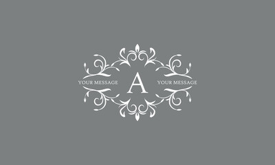 An elegant floral monogram design template for one or two letters, for example A. Wedding monogram. Vector illustration of the logo.