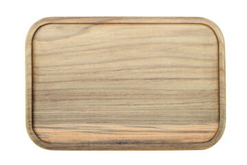 Wooden tray top view isolated background png.