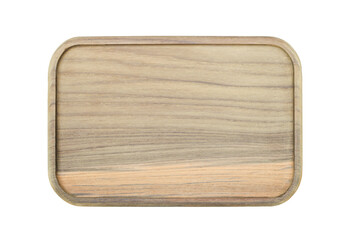 Wooden tray top view isolated background png.