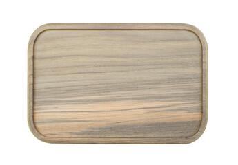 Wooden tray top view isolated background png.