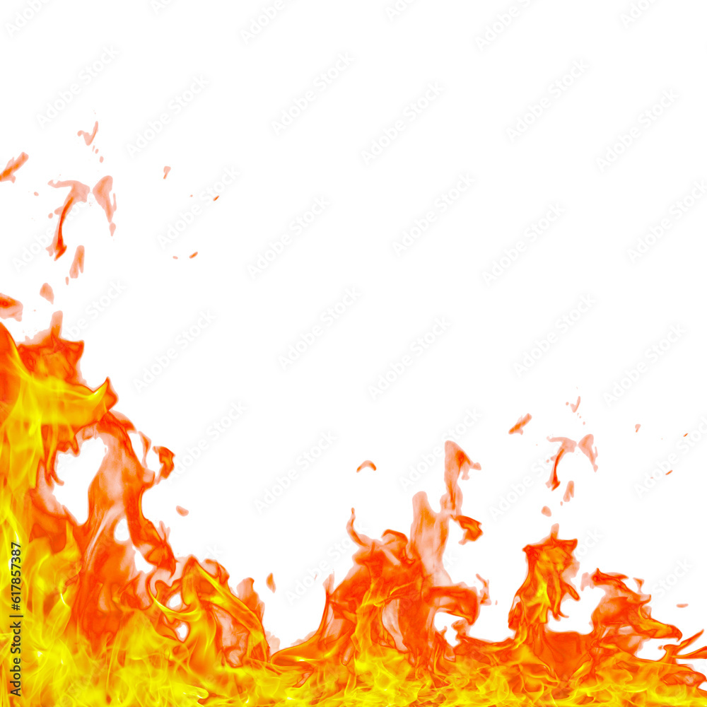 Aufkleber fire flame on transparent background isolated png..