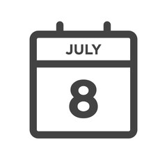 July 8 Calendar Day or Calender Date for Deadlines or Appointment