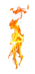 Fire flame on transparent background isolated png..