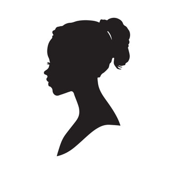 recommend clip art: African American Side Silhouette with Curly Hair and Beautiful Face