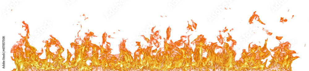Poster Fire flame on transparent background isolated png..