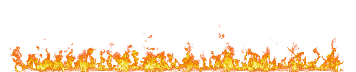 Fire flame on transparent background isolated png..
