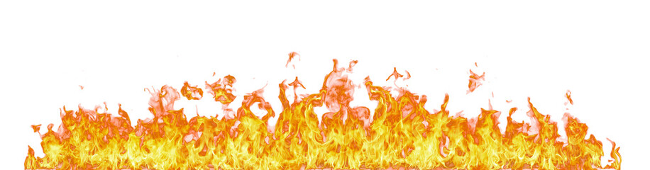 Fire flame on transparent background isolated png..