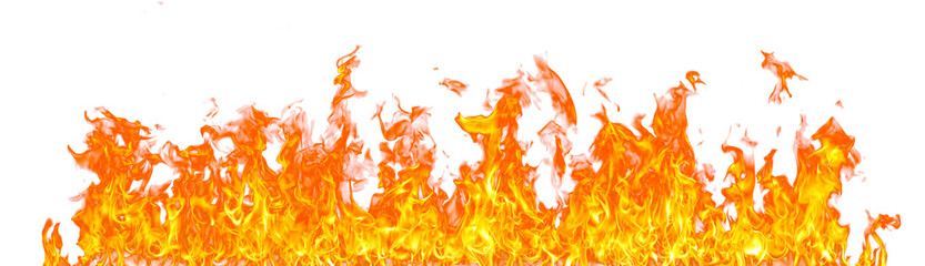 Fire flame on transparent background isolated png..