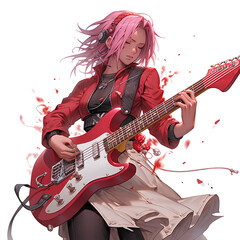 Obraz premium girl with guitar