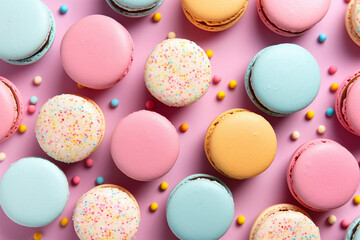 Obraz premium Colorful French macaron sweets.
