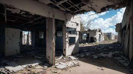 Abandoned building made with generative ai