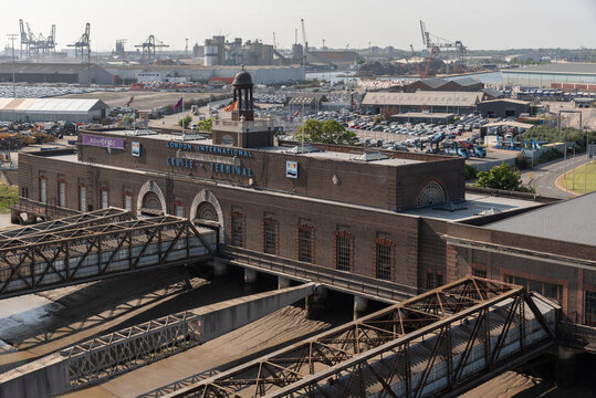 Tilbury Essex, England, UK,   1 June 2023.  Port of London Authority, the London International Cruise Terminal building.