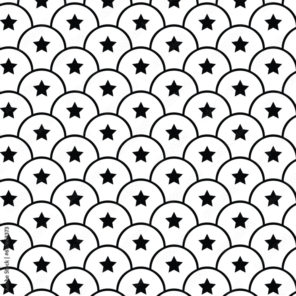 Poster abstract monochrome geometric star repeatable pattern art.