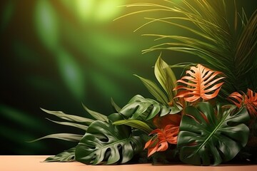 Obraz premium Jungle summer tropical design natural background
