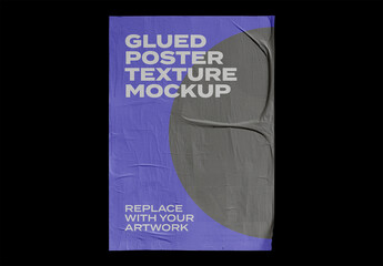 Poster Mockup Texture Letterhead Template Branding Identity Blank Paper Glued Wall Urban