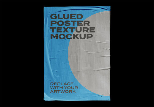 Poster Mockup Texture Letterhead Template Branding Identity Blank Paper Glued Wall Urban