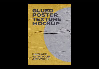 Poster Mockup Texture Letterhead Template Branding Identity Blank Paper Glued Wall Urban