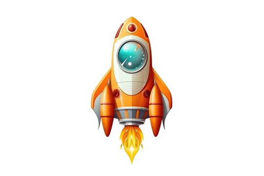 Rocket 3D On Isolated Transparent Background, Png. Generative AI