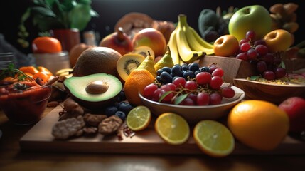 Fototapeta na wymiar Fruit Medley A Vibrant Platter