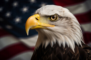 American flag and a majestic eagle, symbolizing the spirit of freedom and patriotism, Generative AI